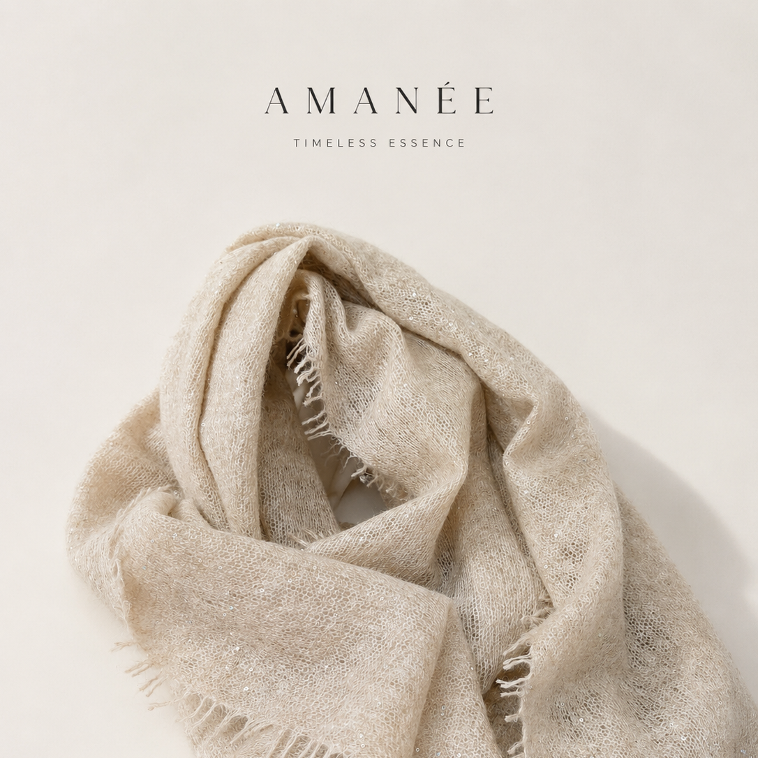 Cashmere Scarf in Beige