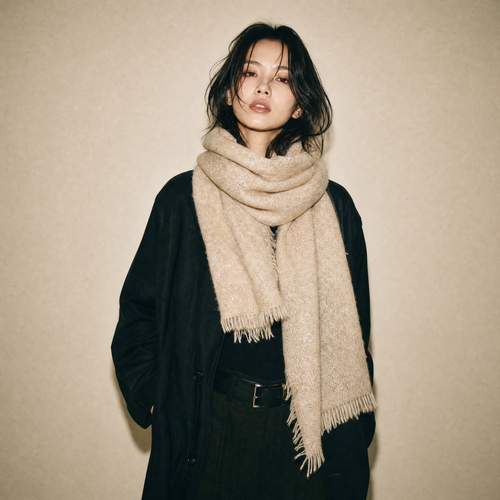 Cashmere Scarf in Beige